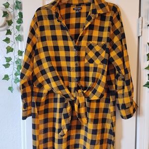 New Look Yellow and Black Plaid Shirt